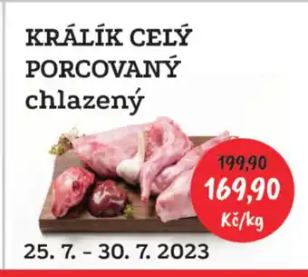RABBIT řeznictví KRÁLÍK CELÝ PORCOVANÝ chlazený nabídka