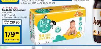 Tesco Fred & flo dětské pleny nabídka