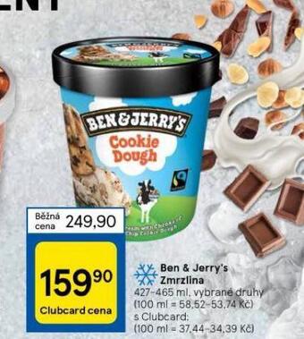 Tesco Ben & jerry´s zmrzlina nabídka