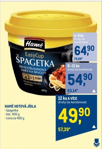 Makro HAMÉ HOTOVÁ JÍDLA nabídka
