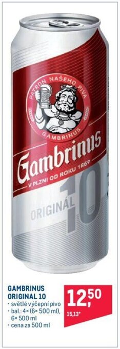 Makro GAMBRINUS ORIGINAL 10 nabídka
