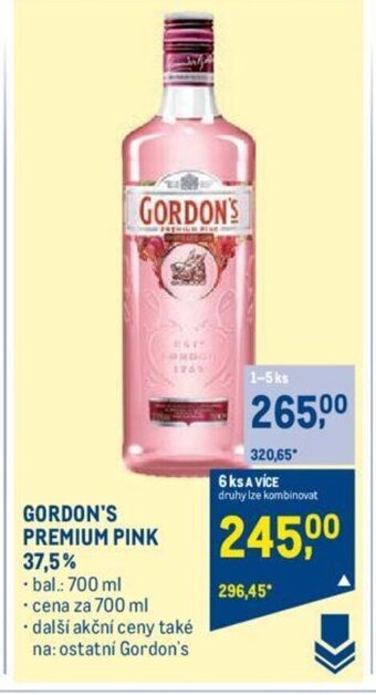 Makro GORDON'S PREMIUM PINK 37,5% nabídka