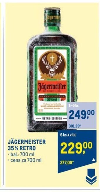 Makro JÄGERMEISTER 35% RETRO nabídka