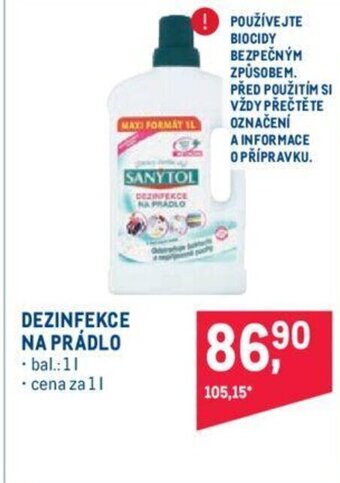 Makro DEZINFEKCE NA PRÁDLO SANYTOL nabídka