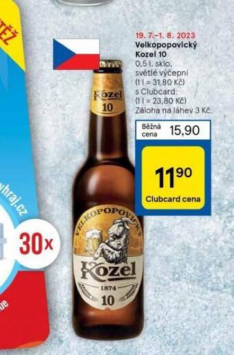 Tesco Pivo velkopopovický kozel 10 nabídka