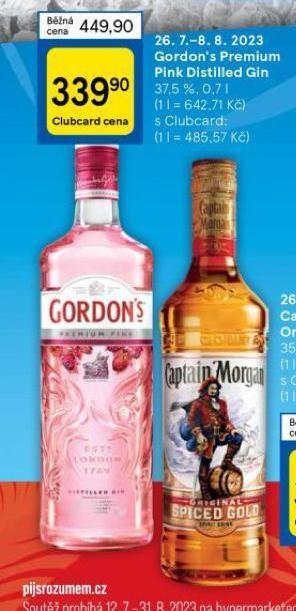 Tesco Gordon´s premium pink distilled gin nabídka