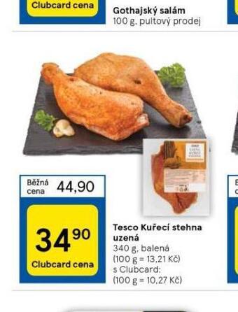 Tesco Kuřecí stehna uzená nabídka