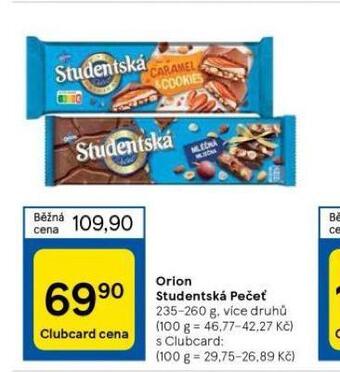 Tesco Orion studentská pečeť nabídka