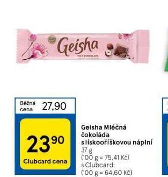Tesco Geisha mléčná čokoláda s lískooříškovou náplní nabídka