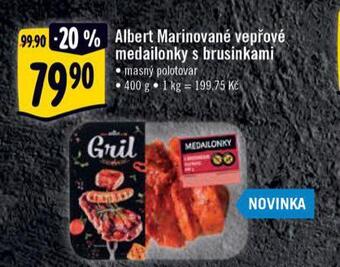 Albert Marinované vepřové medailonky s brusinkami nabídka