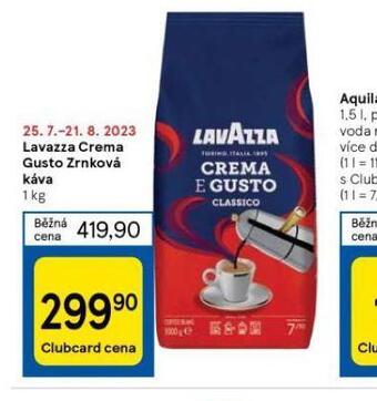 Tesco Lavazza crema gusto zrnková káva nabídka