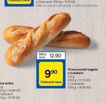 Tesco Francouzská bageta s kváskem nabídka