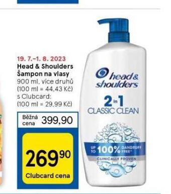 Tesco Head&shoulders šampon nabídka