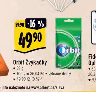 Albert Orbit žvýkačky nabídka