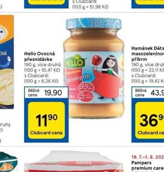Tesco Hello ovocná přesnídávka nabídka