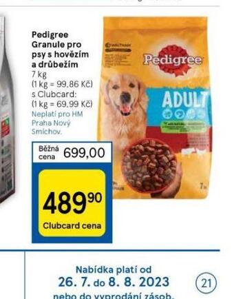 Tesco Pedigree granule pro psy nabídka