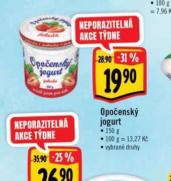 Albert Opočenský jogurt nabídka