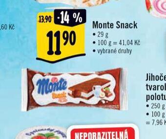 Albert Monte snack nabídka