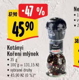 Albert Kotányi koření mlýnek nabídka