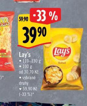 Albert Lay's chipsy nabídka