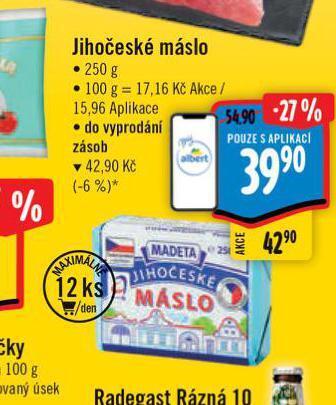 Albert Jihočeské máslo nabídka