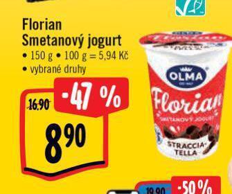 Albert Florian smetanový jogurt nabídka