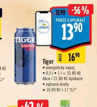 Albert Tiger energy drink nabídka