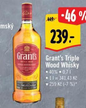 Albert Grant's triple wood whisky nabídka