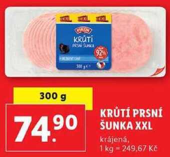 Lidl Krůtí prsní šunka xxl, 300 g nabídka