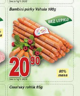 Hruška Bambini párky nabídka