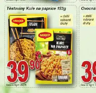 Hruška Maggi těstoviny kuře na paprice nabídka