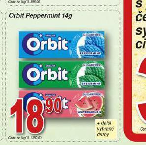 Hruška Orbit peppermint nabídka