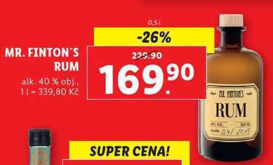 Mr. finton's rum, 0,5 l nabídka v Lidl