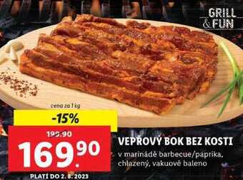 Lidl Vepřový bok bez kosti, cena za 1 kg nabídka