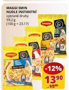 Flop Maggi smin nudle instantní vybrané druhy 59,2 g nabídka