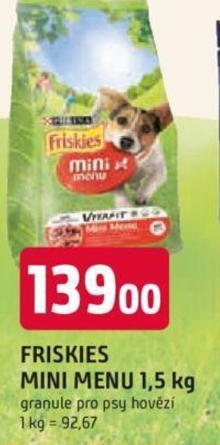 Trefa FRISKIES MINI MENU 1,5 kg nabídka