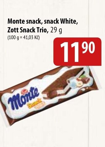 Bala Monte snack, snack White, Zott Snack Trio, 29 g nabídka