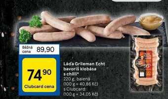 Tesco Láďa grileman echt bavoriš klobása s chilli* 220 g nabídka