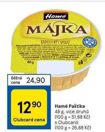 Tesco Hamé paštika 48 g nabídka