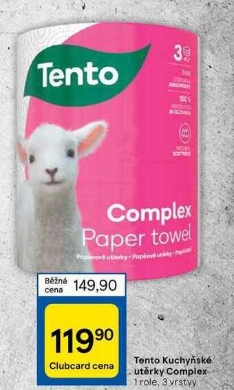 Tesco Tento kuchyňské utěrky complex 1 role, 3 vrstvy nabídka