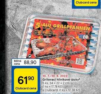 Tesco Grilovací hliníkové tácky* 5 ks, 34 x 22 x 2 cm nabídka