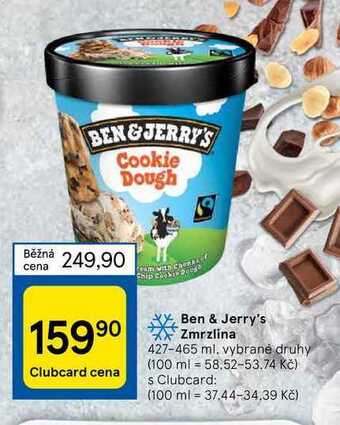 Tesco Ben & jerry's zmrzlina 427-465 ml nabídka