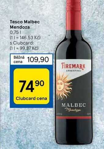 Tesco Tesco malbec mendoza 0.75 1 nabídka