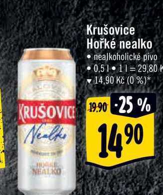 Albert Krušovice hořké nealko, 0,5 l nabídka