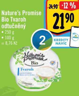 Albert Nature's promise bio tvaroh odtučněný, 250 g nabídka