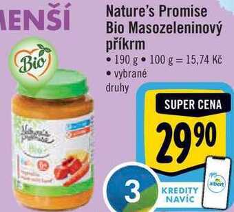 Albert Nature's promise bio masozeleninový příkrm, 190 g nabídka