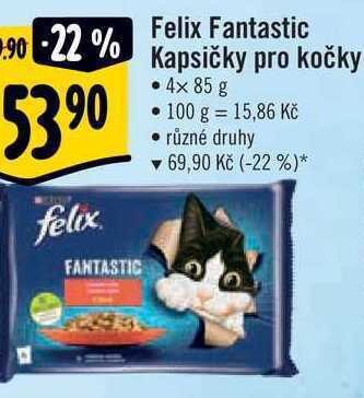 Albert Felix fantastic kapsičky pro kočky, 4x 85 g nabídka
