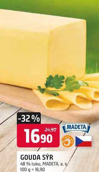 Trefa Madeta gouda sýr 48 % tuku, 100 g nabídka