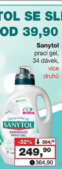 Barvy a laky drogerie Sanytol prací gel, 34 dávek nabídka