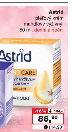 Barvy a laky drogerie Astrid pleťový krém mandlový výživný, 50 ml, denní a noční nabídka